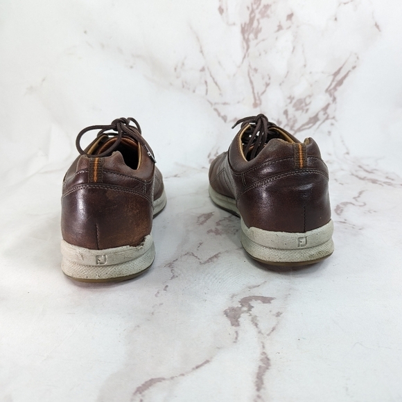 Foot Joy Golf Shoe Men 9 Versaluxe Brown Leather Spikeless Lace Up Cork 57253 FJ - Picture 3 of 14